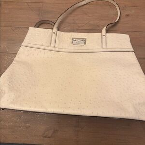 Kate Spade Cream Leather Tote Bag